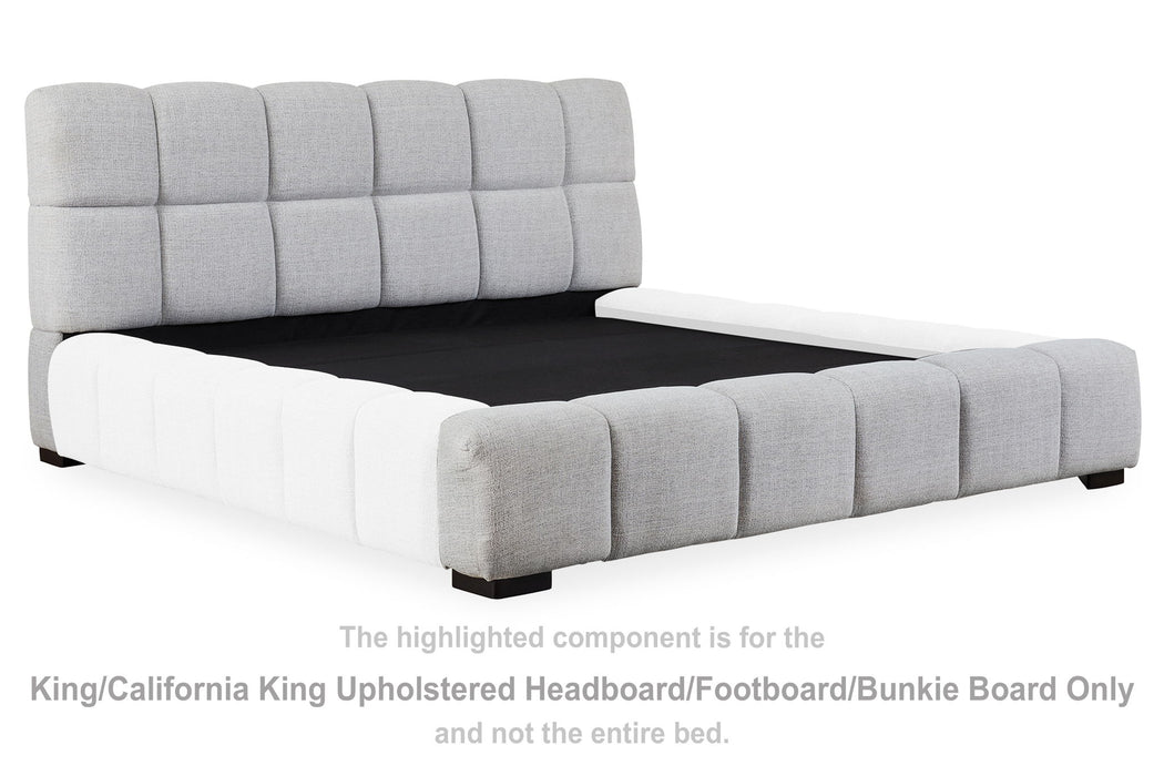 Grendusk - King/California King Upholstered Headboard/Footboard/Bunkie Board - Light Gray - Simple Home Plus