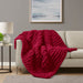 Chenille Chunky Knit - Throw - Red - Simple Home Plus