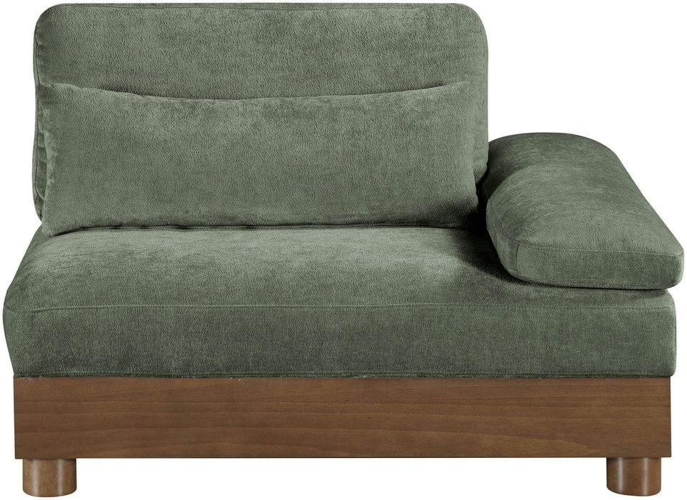 Turin - Chenille Fabric Upholstered Modular Arm Chair - Walnut Base - Simple Home Plus