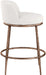 Ferro - Linen Textured Performance Fabric Upholstered Counter Stool - Cream / Brushed Bronze - Simple Home Plus