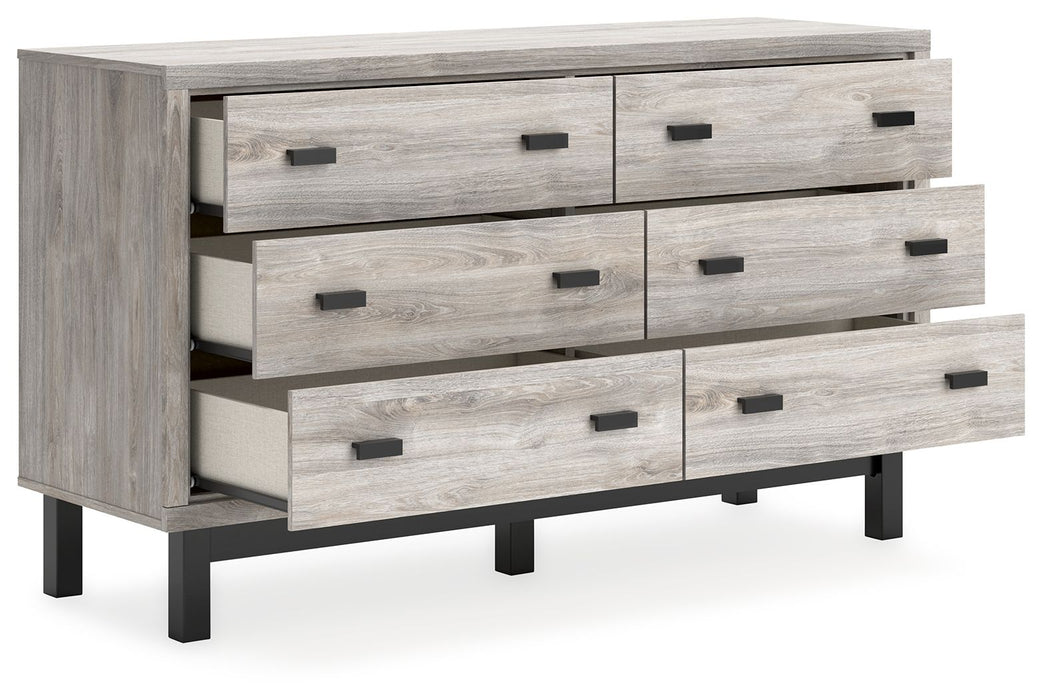 Vessalli - Black / Gray - Six Drawer Dresser - Simple Home Plus