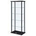 Delphinium - 5-Shelf Clear Glass Curio Display Cabinet - Black - Simple Home Plus