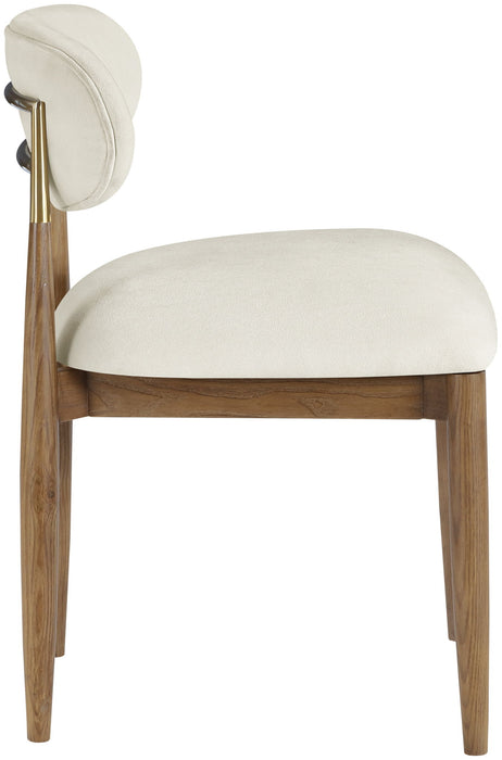 Riccio - Fabric Dining Side Chair (Set of 2) - Walnut Frame - Simple Home Plus