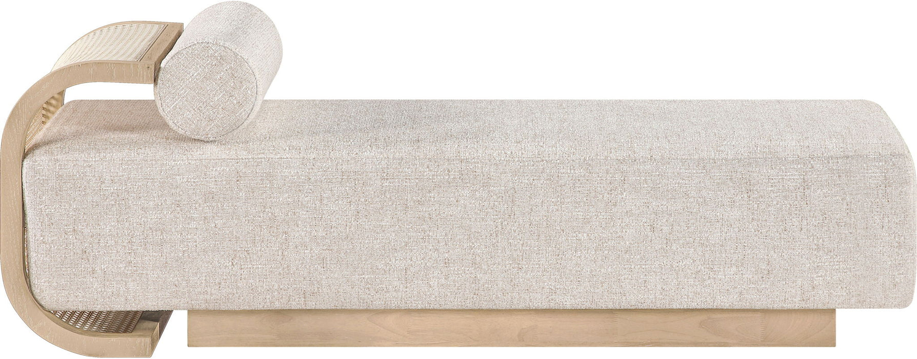 Zephyr - Linen Textured Fabric Upholstered Chaise - Painted Natural Base - Simple Home Plus