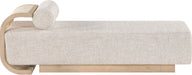Zephyr - Linen Textured Fabric Upholstered Chaise - Painted Natural Base - Simple Home Plus