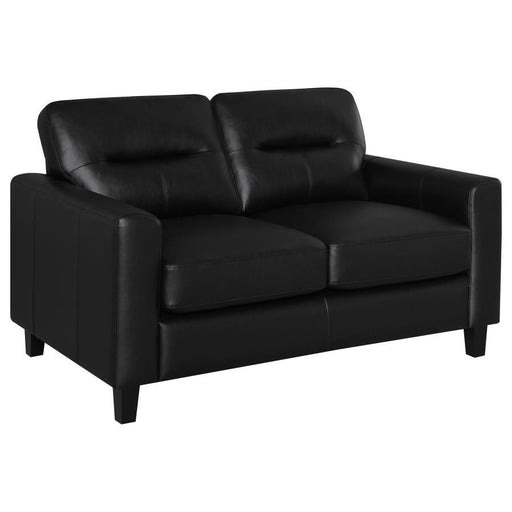 Scotland - Faux Leather Upholstered Track Arm Loveseat - Simple Home Plus