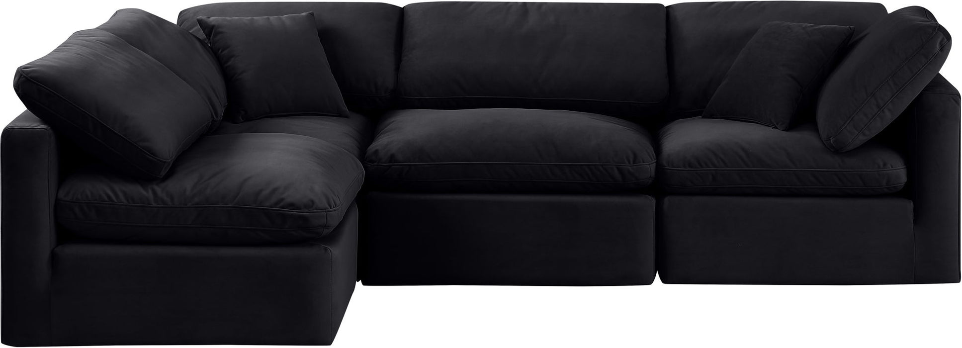 Indulge - Velvet 4 Piece Modular Sectional - Simple Home Plus