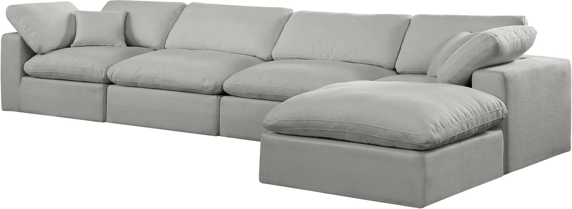 Comfy - 5 Piece Linen Modular Sectional With Chaise - Simple Home Plus