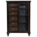 Andover - 6-Drawer Tempered Glass Door Chest - Dark Oak - Simple Home Plus