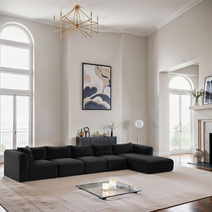Shaggy - 5 Piece Modular Sectional With Chaise - Simple Home Plus