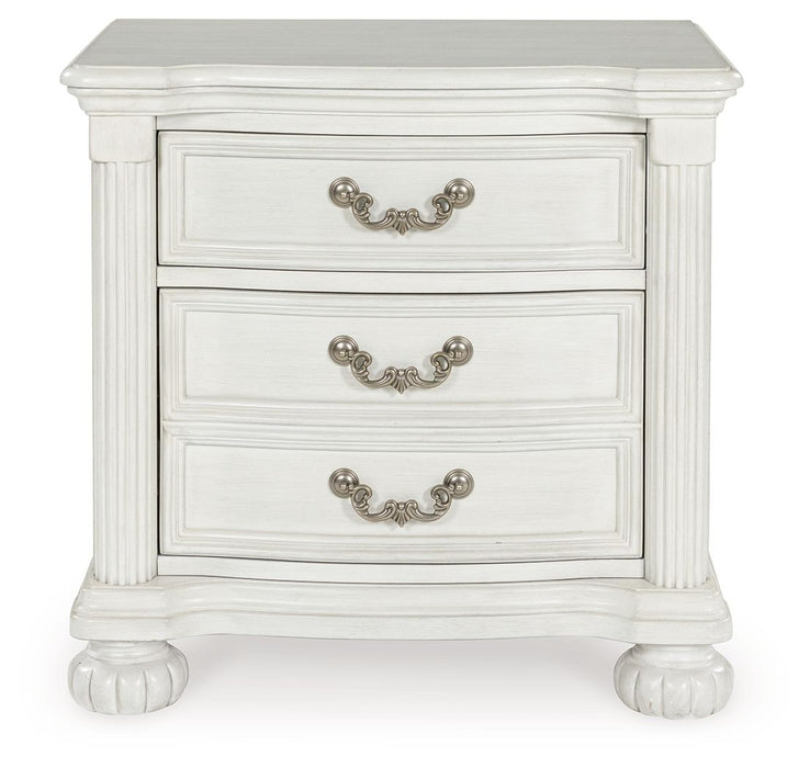 Montelaine - Antique White - Three Drawer Night Stand - Simple Home Plus