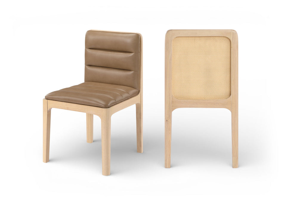 Ellis - Vegan Leather Upholstered Dining Chair (Set of 2) - Tan / Natural - Simple Home Plus