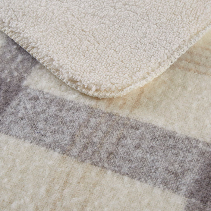 Bloomington - Faux Mohair to Sherpa Throw - Natural - Simple Home Plus