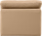 Indulge - Faux Leather Armless Chair - Tan - Simple Home Plus