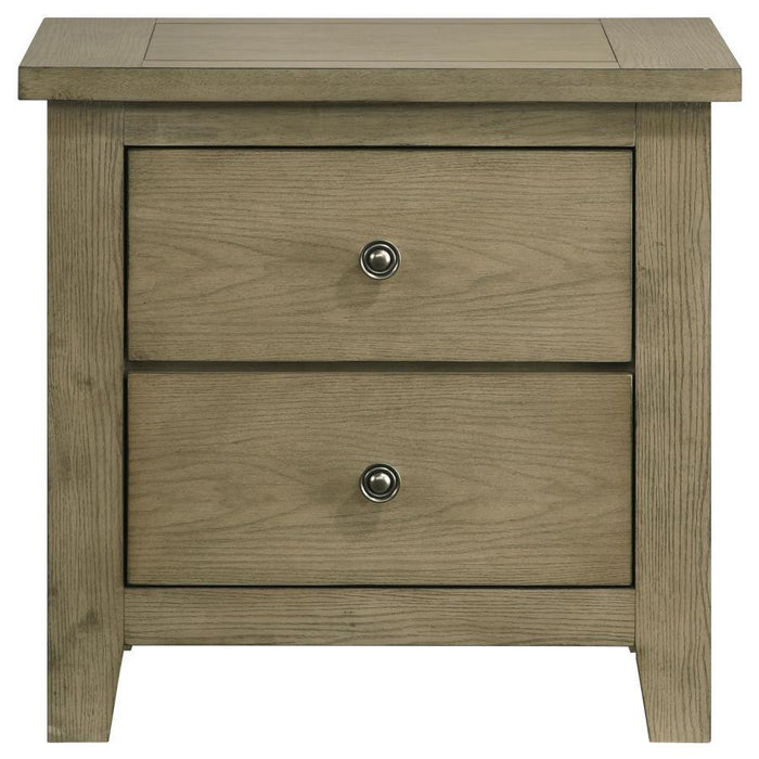 Hazlewood - 2-Drawer Nightstand Bedside Table - Vineyard Oak - Simple Home Plus