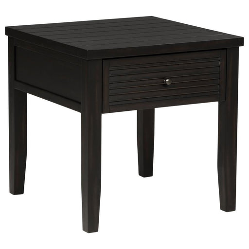 Concord - 1-Drawer Square End Table - Distressed Java - Simple Home Plus