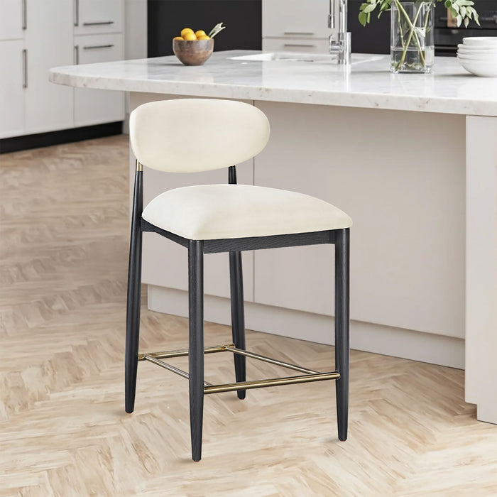Riccio - Stool - Black And Gold Frame - Simple Home Plus