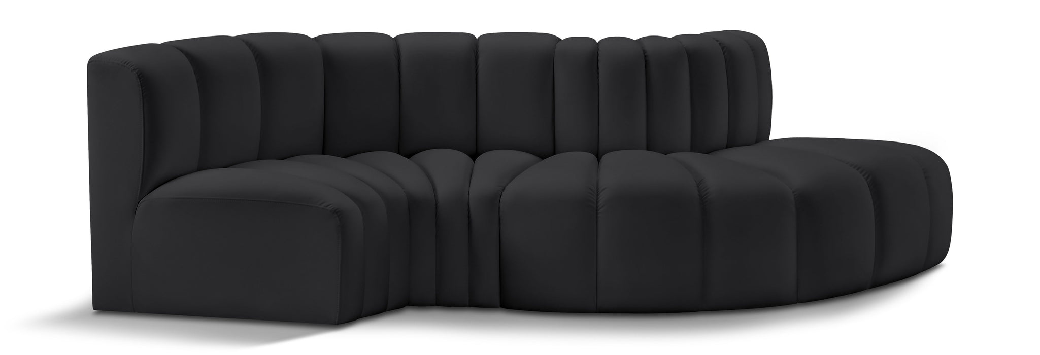 Arc - Faux Leather 4 Piece L-Shaped Modular Sofa - Simple Home Plus