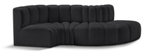 Arc - Faux Leather 4 Piece L-Shaped Modular Sofa - Simple Home Plus