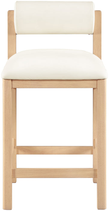 Roundhill - Faux Leather Counter Stool - Natural Frame - Simple Home Plus