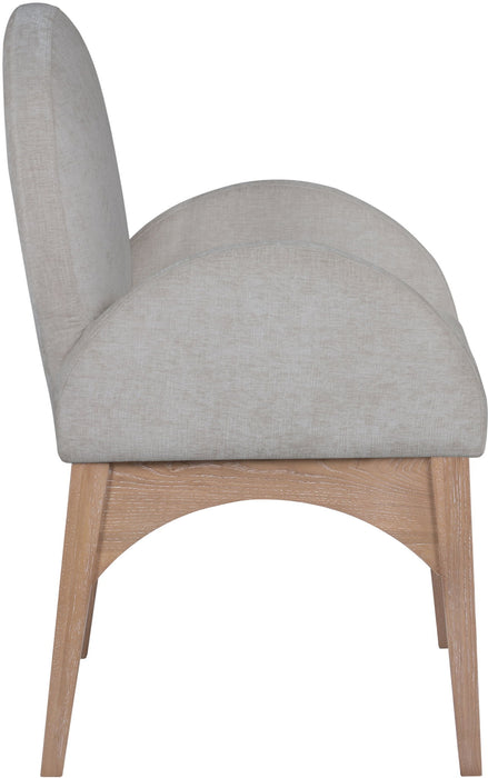Waldorf - Chenille Dining Arm Chair With Natural Legs - Simple Home Plus