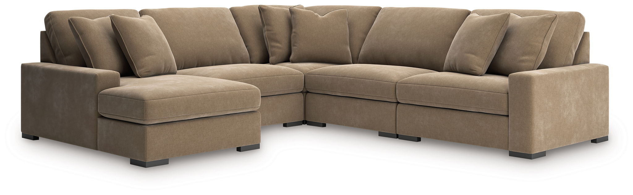 Calden - 5-Piece Sectional With LAF Corner Chaise - Sable - Simple Home Plus