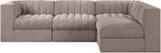 Rummi - Velvet Performance Fabric Upholstered 4 Piece Modular Sectional - Simple Home Plus