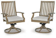 Rainier Ranch - Swivel Chair With Cushion (Set of 2) - Brown / Beige - Simple Home Plus