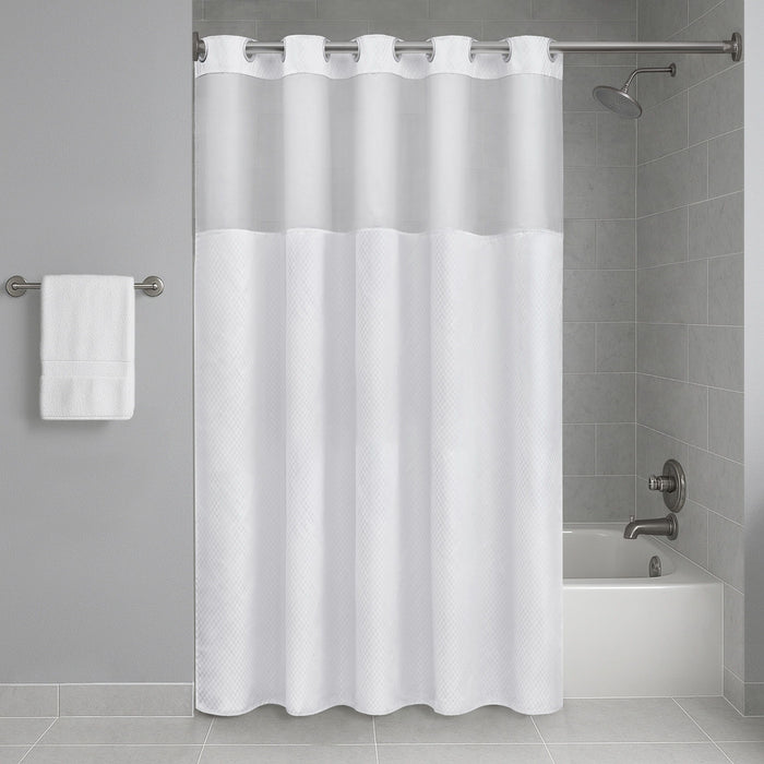 Plain Weave - Essential Shower Curtain Pindot - White - Simple Home Plus