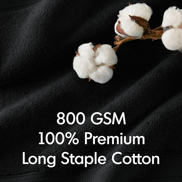 800GSM - Ultra-Soft Absorbent Towel Set - Black - Simple Home Plus