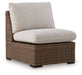 Dolan Creek - Armless Chair With Cushion - Beige / Brown - Simple Home Plus