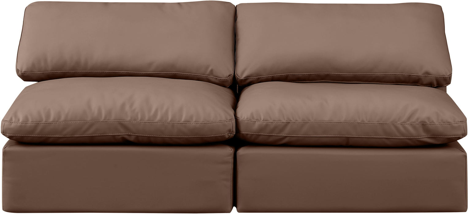 Indulge - Faux Leather 2 Seat Modular Armless Sofa - Simple Home Plus