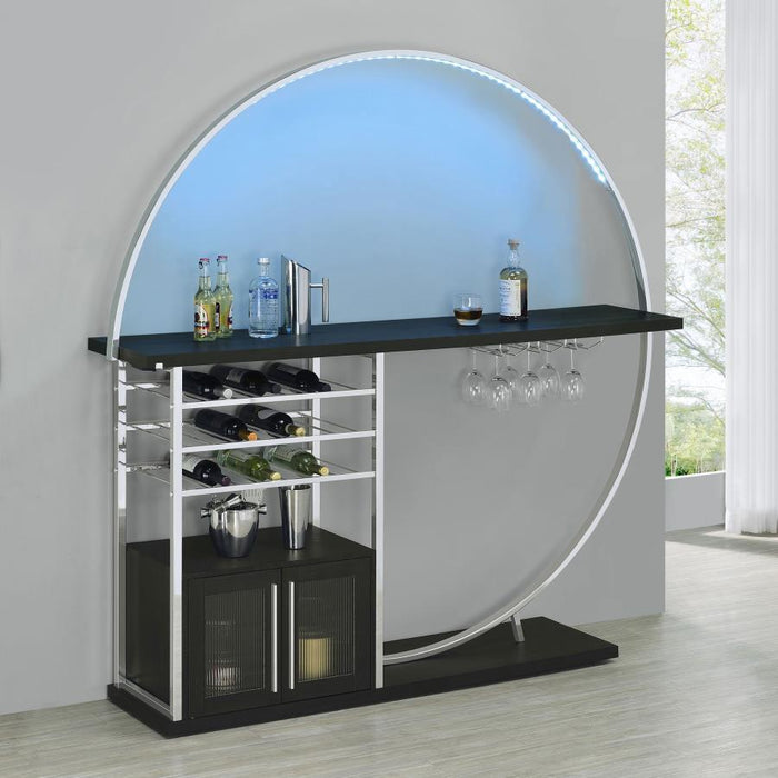 Risley - 2-Door Circular LED Home Bar With Wine Storage - Simple Home Plus
