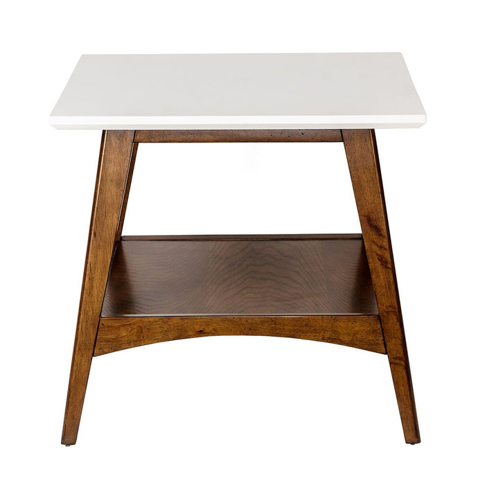 Parker - End Table - Off-White / Pecan - Simple Home Plus