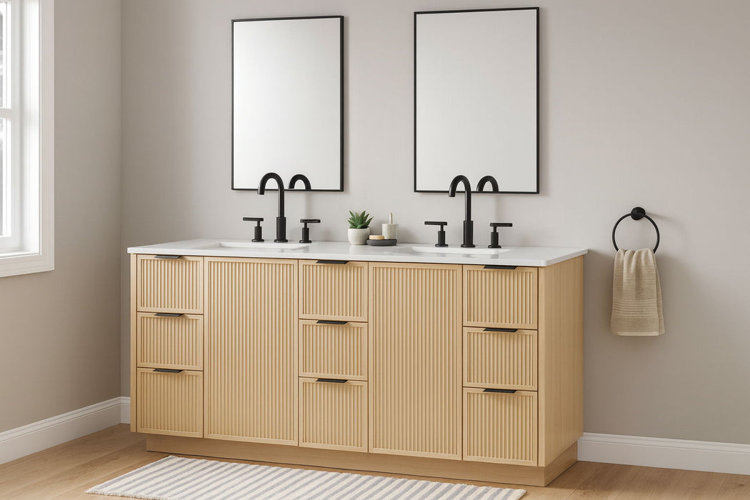 Willard - Engineered Stone And Solid Wood Bathroom Vanity - Simple Home Plus