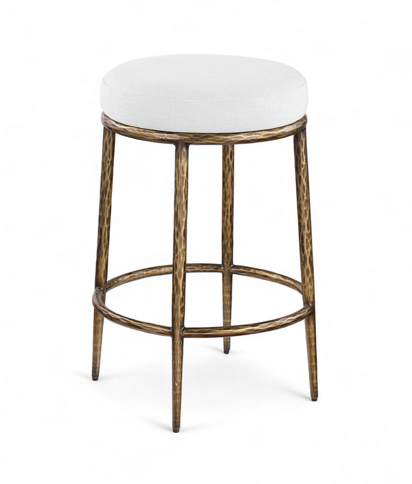 Ferro - Upholstered Backless Counter Stool With Brushed Gold Base - Simple Home Plus