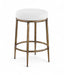 Ferro - Upholstered Backless Counter Stool With Brushed Gold Base - Simple Home Plus