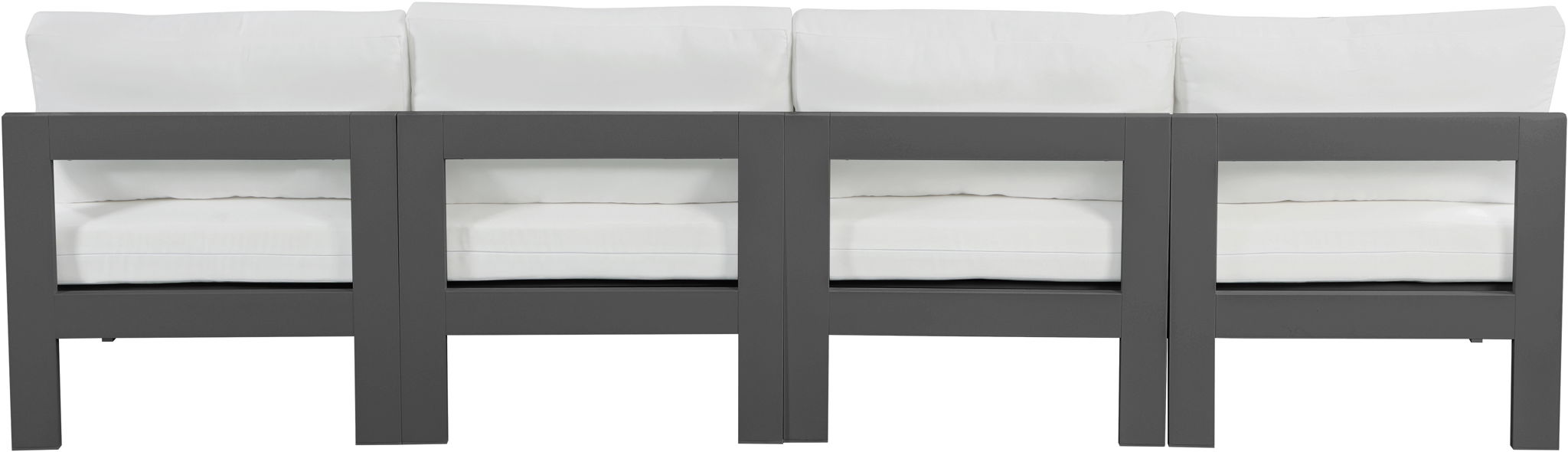 Nizuc - Outdoor Patio 4 Seat Armless Modular Sofa With Gray Frame - Simple Home Plus