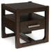 Breckington - Dark Brown - Square End Table - Simple Home Plus