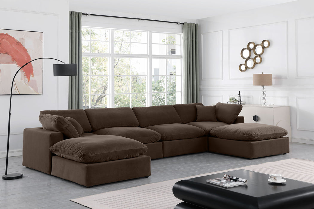 Comfy - 6 Piece Velvet Modular Double Chaise Sectional - Simple Home Plus