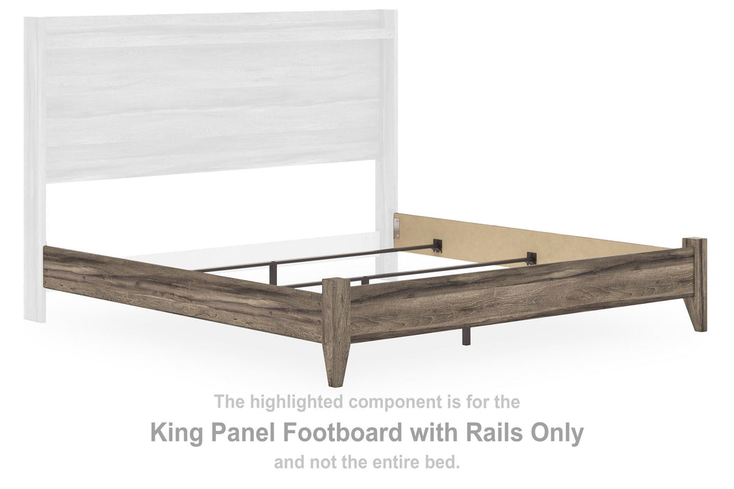 Elbrim - King Panel Footboard With Rails - Brown - Simple Home Plus
