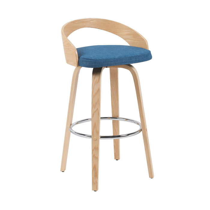 Sonia - Modern Swivel Bar Height Stool - Patterned Oak Wood Finish - Simple Home Plus