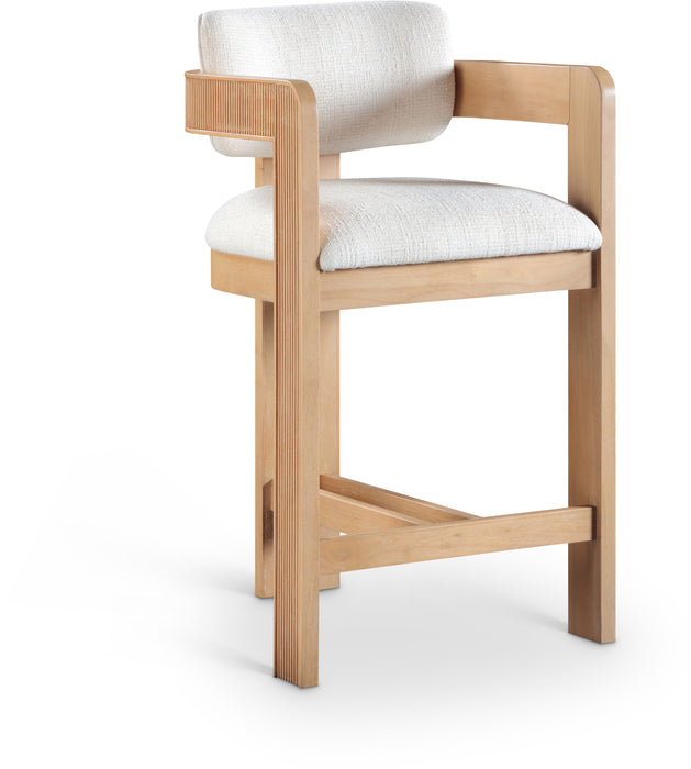 Sacha - Linen Stool With Natural Base - Simple Home Plus