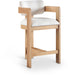 Sacha - Linen Stool With Natural Base - Simple Home Plus
