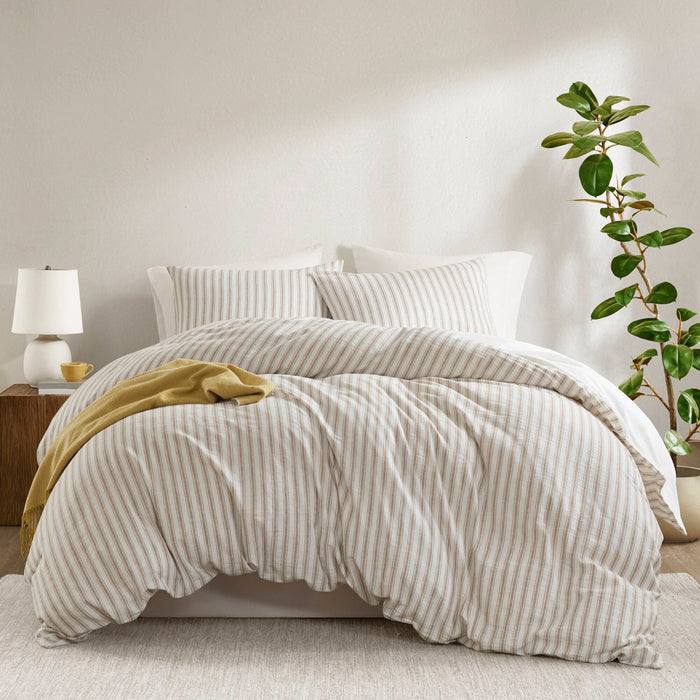 Etta - 3 Piece Queen Duvet Set - Tan - Simple Home Plus