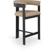Romeo - Faux Leather Counter Stool With Black Base (Set of 2) - Simple Home Plus