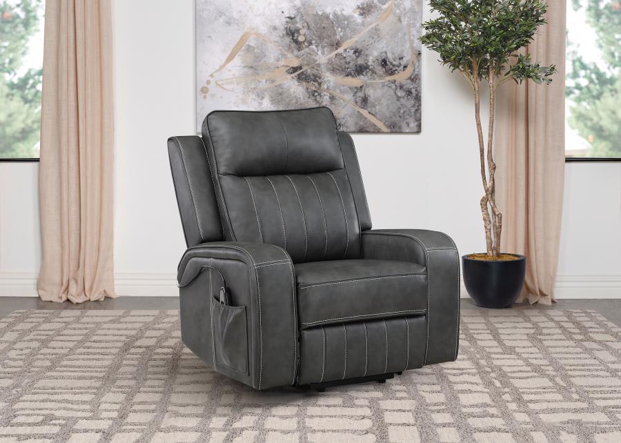 Raelynn - Upholstered Track Arm Recliner - Simple Home Plus