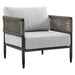 Alegria - 4 Piece Outdoor Black Aluminum & Rope Conversation Set With Light Gray Fabric Cushions - Simple Home Plus