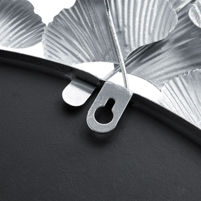 Eden - Eden Gingko Leaf Round Wall Mirror 30.5" - Silver - Simple Home Plus