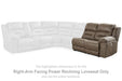 Ravenel - Raf Reclining Power Loveseat - Faux Leather - Fossil - Simple Home Plus